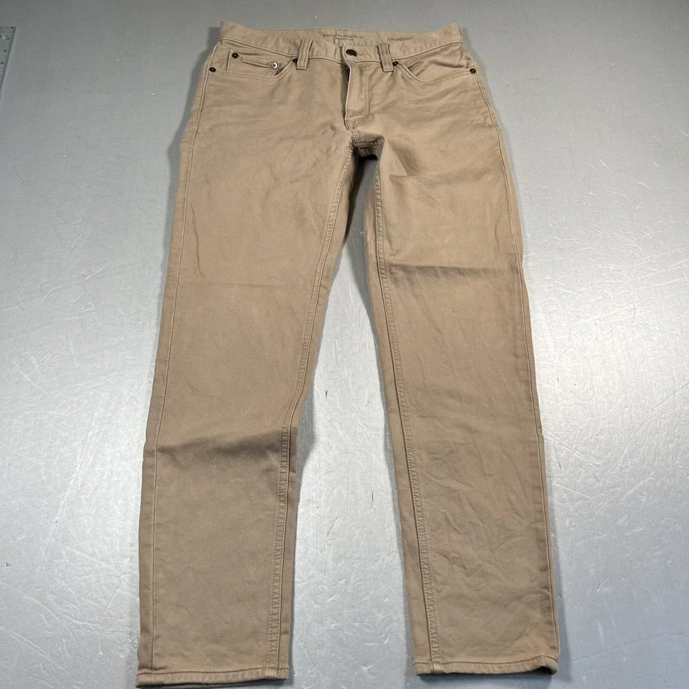 Banana Republic Jeans‎ Mens 29x30 Khaki Twill Traveler Athletic Tapered Stretch
